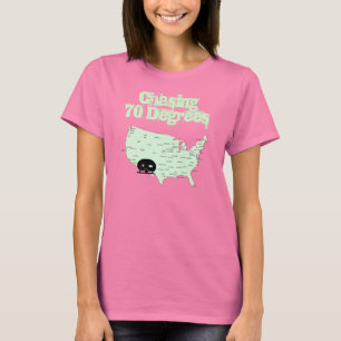 Campa USA kartan RVing som jagar 70 grader T-tröj T Shirt