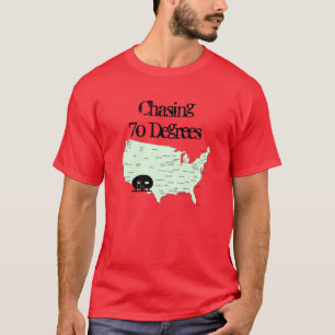 Campa USA kartan RVing som jagar 70 grader T-tröj Tee Shirt
