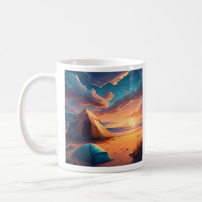Campa vid soluppgången kaffemugg (Vänster)