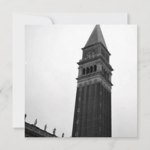 Campanile Piazza San Marco Svart Vitt Italien Tur