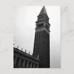 Campanile Piazza San Marco Svart Vitt Italien Tur Helg Vykort
