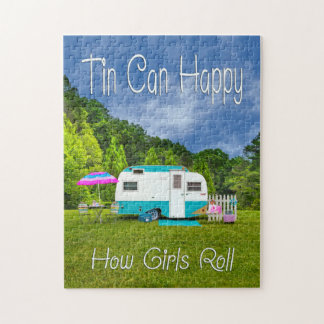 Campare för vintage för PUSSELTinCan lycklig Pussel