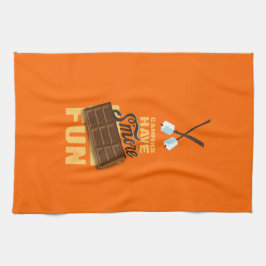 Campare har S'more det roliga Glamping banret Kökshandduk