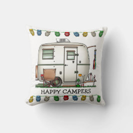 Camparen för ägget för gullig RV-vintage reser den Kudde