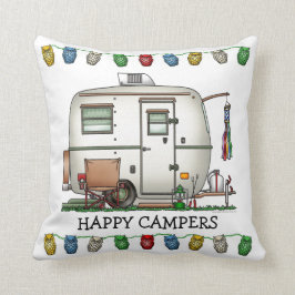 Camparen för ägget för gullig RV-vintage reser den Kudde