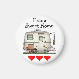 Camparen för ägget för gullig RV-vintage reser  Magnet
