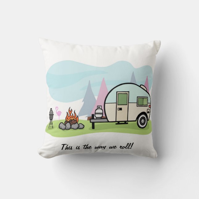 camparen kudder denna är oss rullar långt kudde (Framsida)