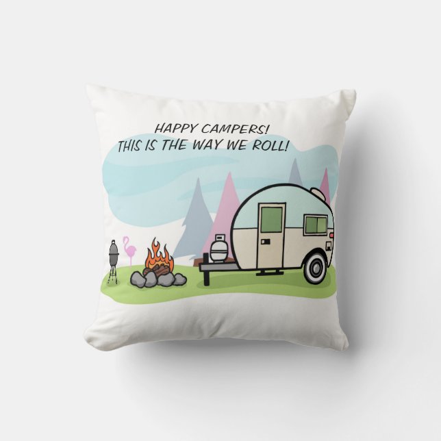 camparen kudder denna är oss rullar långt kudde (Framsida)