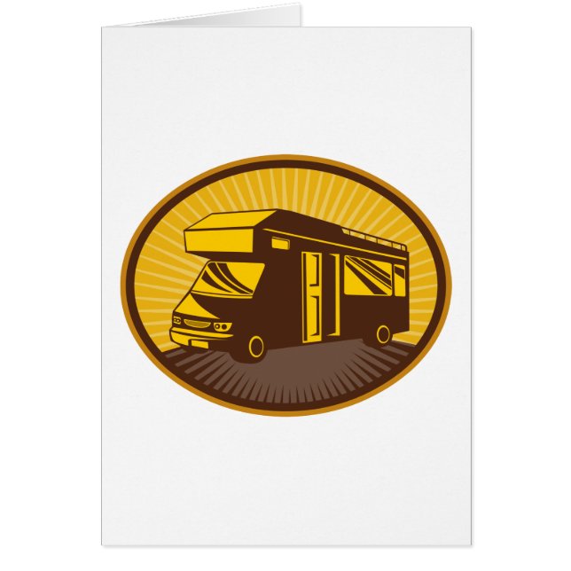 Campareskåpbil husvagn husvagn som används som hälsningskort (Framsidan)