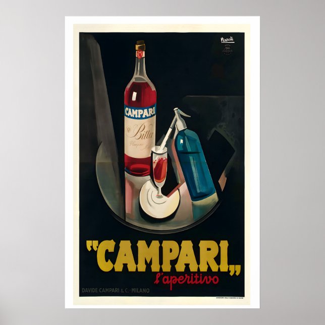 Campari Vintage Reklamaffisch Poster (Framsidan)