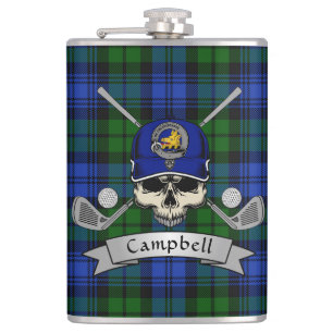 Campbell Badge & Tartan Personlig Skull Golf Fickplunta