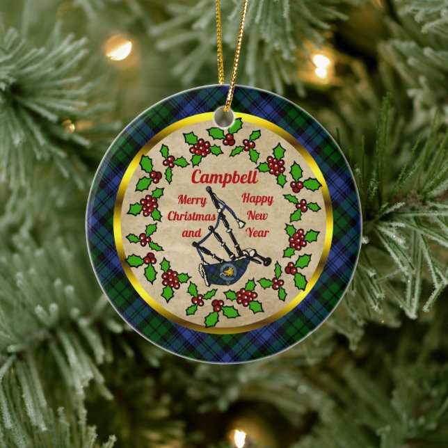 Campbell Bagpipe jul Ceramic Ornament (Träd)