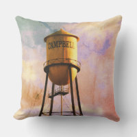 Campbell CA Historical Vatten Torn Dekorativ kudde