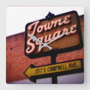 Campbell CA Historik, Vintage, torgruta, Wa Fyrkantig Klocka