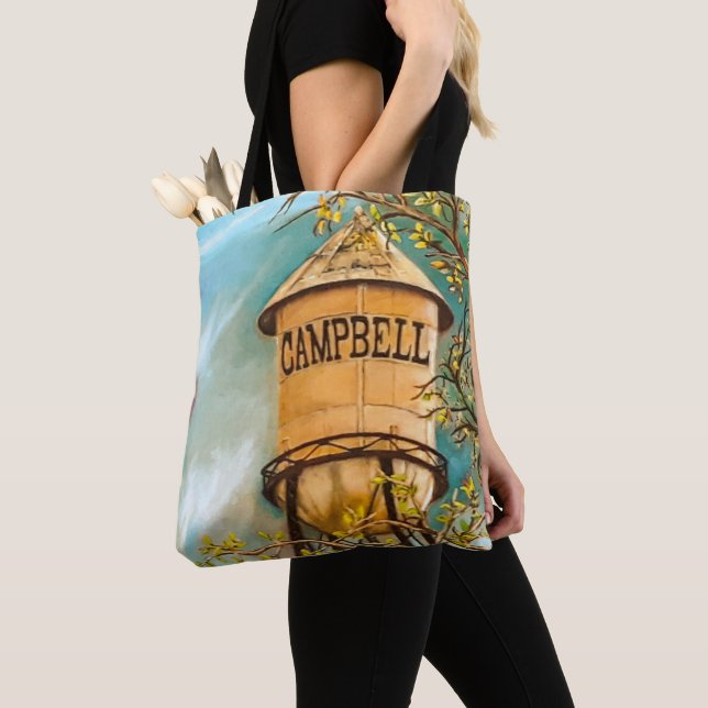Campbell CA Vatten Torn Brushed Polyester Tote Tygkasse (Närbild)