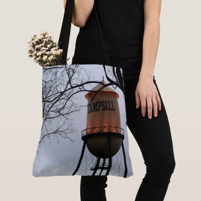 Campbell CA vattentorn Borstad Polyester Totebag Tygkasse (Närbild)