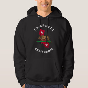 Campbell California CA Flagga och Bear-märke Souve Hoodie
