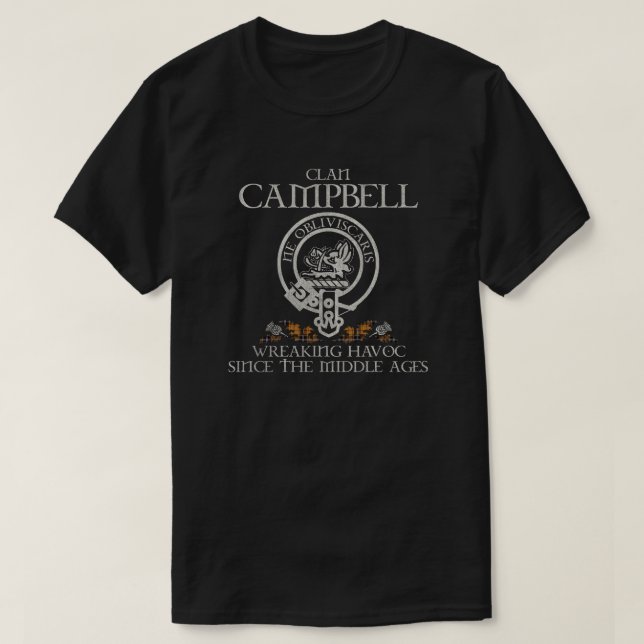 Campbell Camel Klan vapensköld Scottish Surname ta T Shirt (Design framsida)