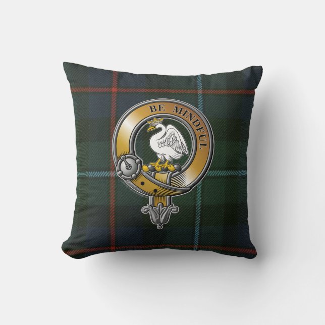 Campbell Cawdor Tartan & Badge Kudde (Framsida)