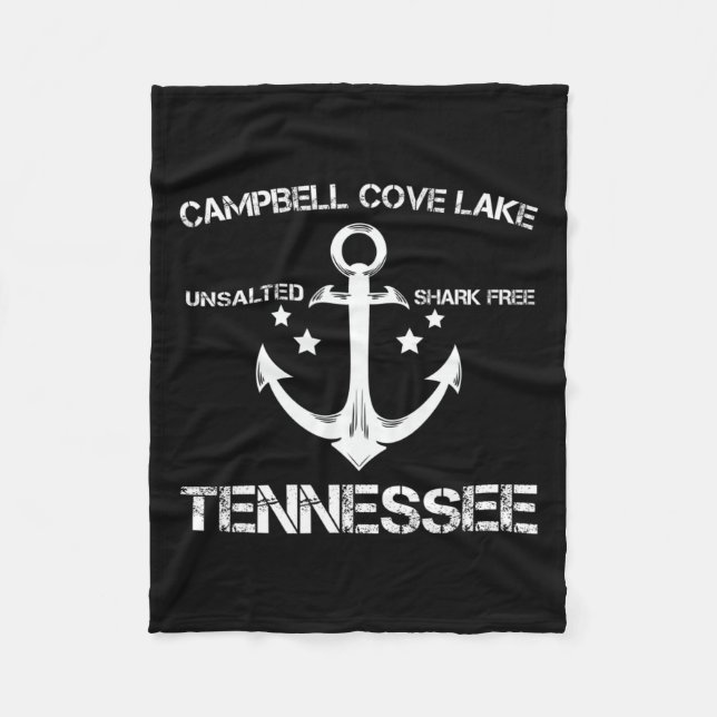 Campbell Cove Sjö Tennessee Funny Fishing Camping Fleecefilt (Framsidan)