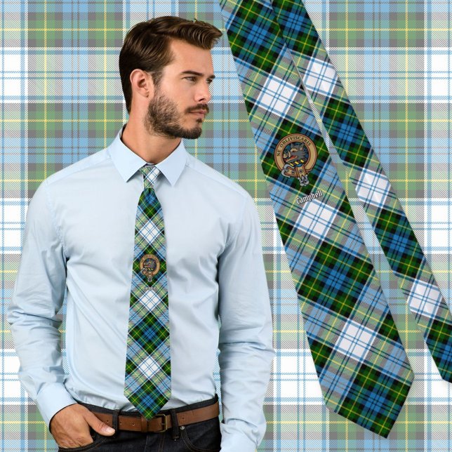 Campbell Crest över klänning tartan Slips (Skapare uppladdad)