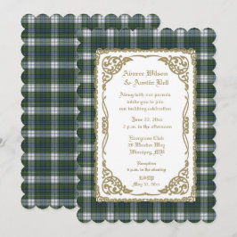Campbell Dress Ancient Tartan med Guld Ram Inbjudningar