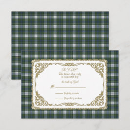 Campbell Dress Ancient Tartan med Guld Ram OSA Kort