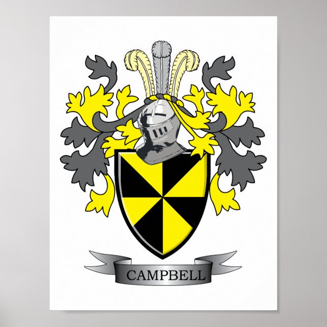 Campbell Family Crest Jackar av Arm Poster (Framsidan)