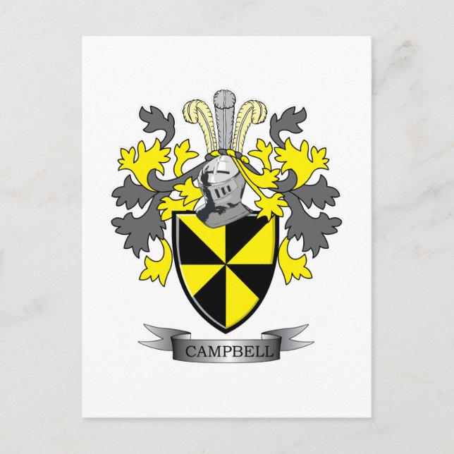 Campbell Family Crest Jackar av Arm Vykort (Framsida)