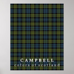 Campbell Färg of Scotland Tartan Poster