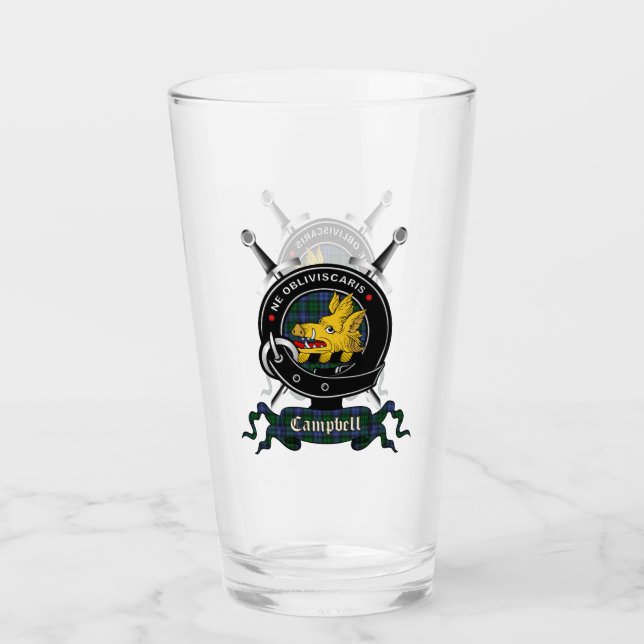 Campbell Klan Badge Pint Glass Glaskopp (Framsida)