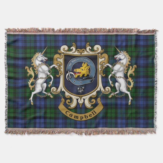 Campbell Klan Badge & Tartan Filt (Framsidan)
