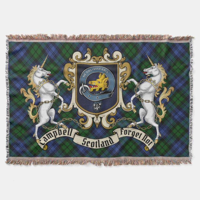 Campbell Klan Badge & Tartan Filt (Framsidan)
