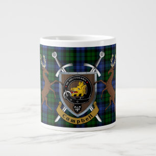 Campbell Klan Badge & Tartan Highland Jumbo Mugg