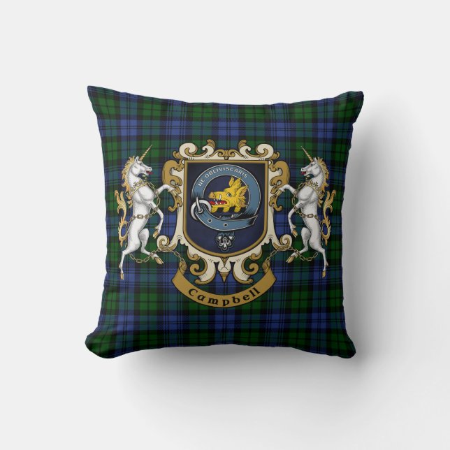 Campbell Klan Badge & Tartan Kudde (Framsida)