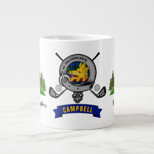 Campbell Klan Badge & Tartan Personlig Golf Jumbo Mugg