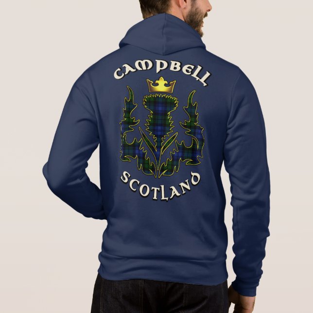 Campbell Klan Badge & Tartan w/Motto T Shirt (Baksida)