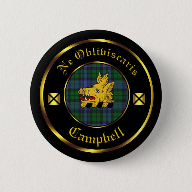Campbell Klan & Tartan Button Knapp (Framsida)