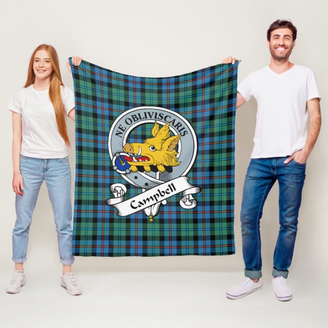 Campbell of Cawdor Ancient Klan Badge Tartan Play Fleecefilt (På plats)