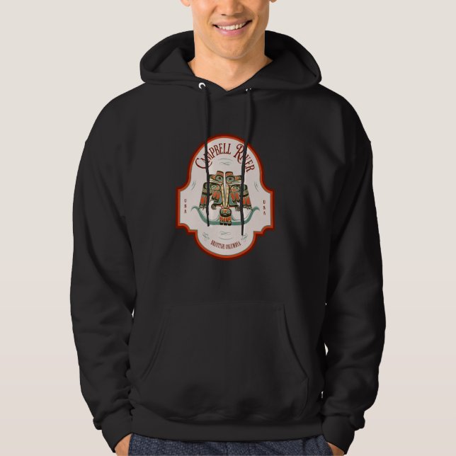 Campbell River BC Thunderbird Art Pacific Northwes Hoodie (Framsida)