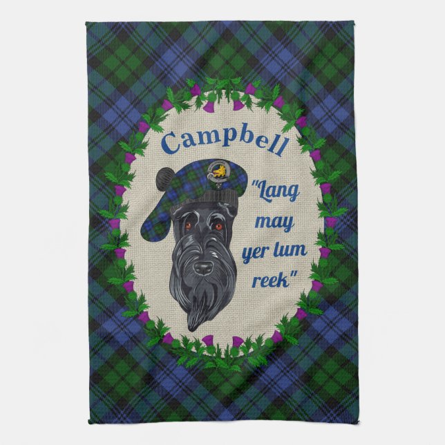 Campbell Scottie Hund Kitchen Towel Kökshandduk (Vertikal)