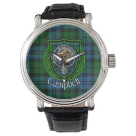 Campbell Scottish Clan Tartan & Crest Armbandsur