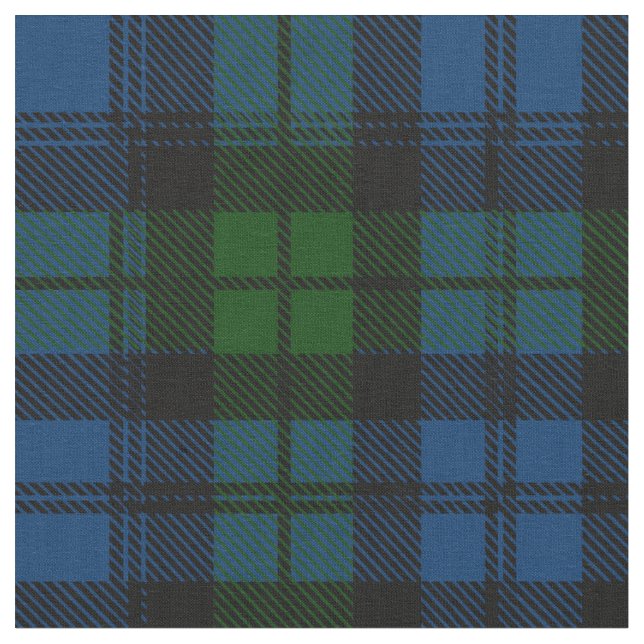 Campbell Scottish Klan Tartan Larger Tile Tyg (Närbild)