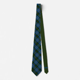 Campbell Scottish Tartan & Grönt Monogram Neck Tie Slips