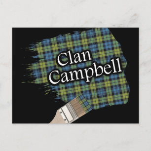 Campbell Scottish Tartan Paint Brush Vykort
