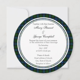 Campbell Scottish Wedding Round Invitation Inbjudningar