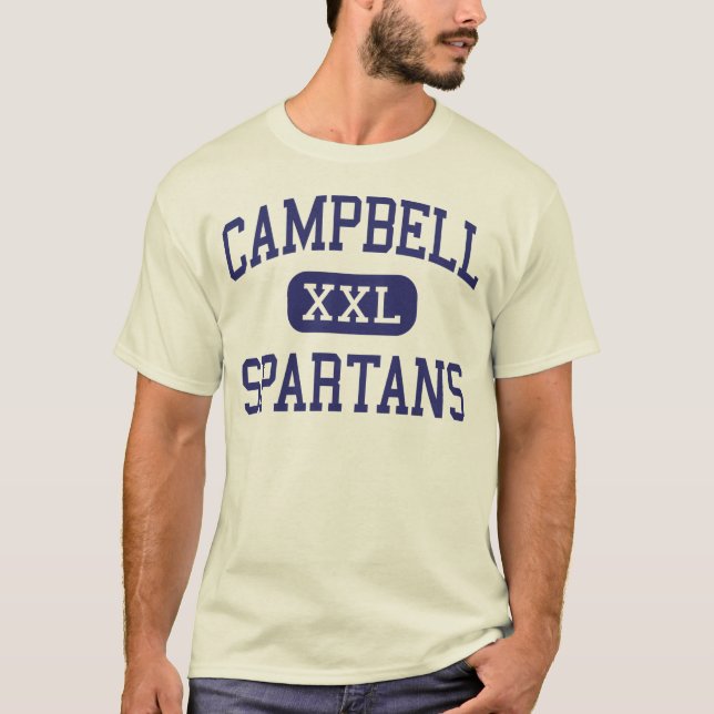 Campbell - Spartans - högstadium - Smyrna Georgia T Shirt (Framsida)
