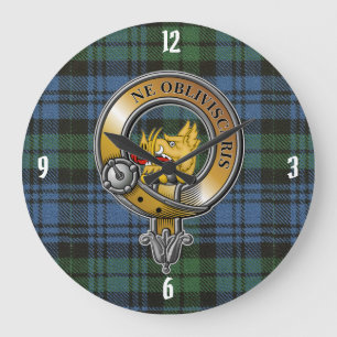 Campbell Tartan & Badge Stor Klocka