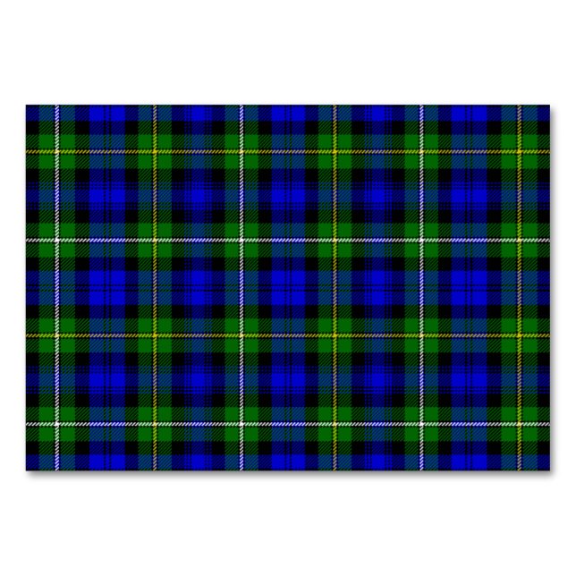 Campbell tartan blå grön rutig bordsnummer (Framsidan)