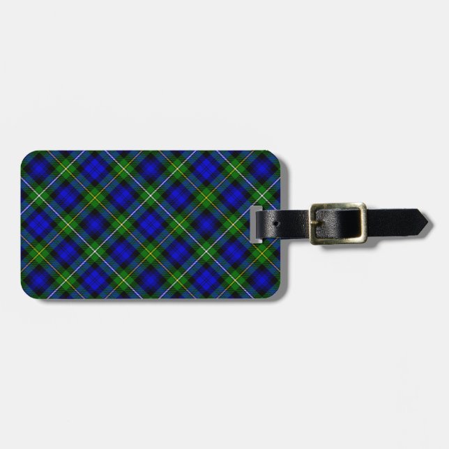 Campbell tartan Blue grönt plaid Bagagebricka (Horisontell Framsida)
